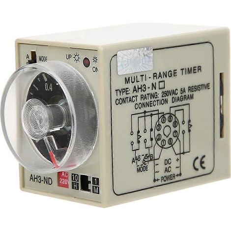 Einschaltverzögerungsrelais Mini Mehrfachzeitperiode Einstellbarer B Doppelmodus AH3 ND AC220V