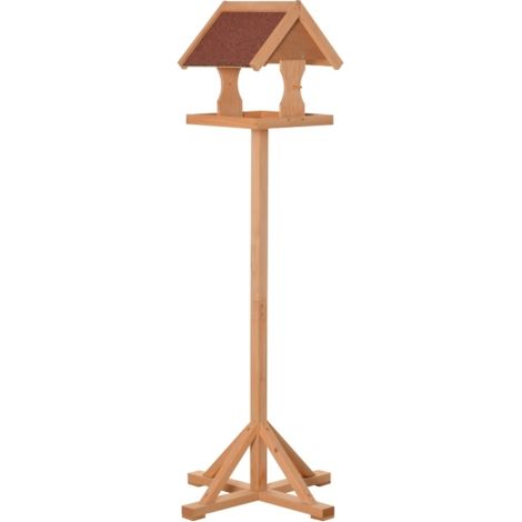 Freestanding Wooden Bird Table Outdoor Feeder Station for Wild Birds Garden 55x55x144cm (1/5)
