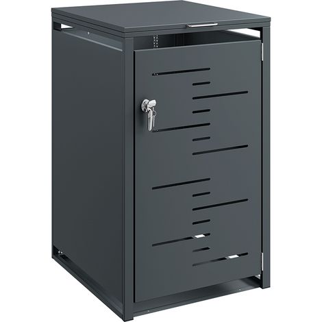 SoBuy Aufbewahrungskörbe in Dunkelgrau Metallschrank mit Lüftungsschlitzen Werkzeugschrank für die Werkstatt 69×80×116 cm OGS63-DG (1/5)