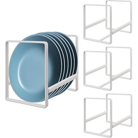 Supports Blancs en pour Vaisselle – Égouttoir Compact de Cuisine Acier (1/3)