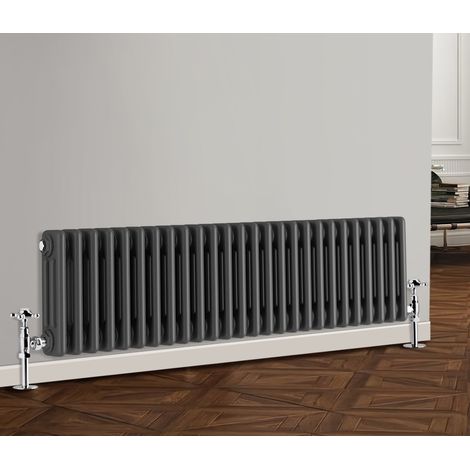Traditional Radiator Cast Iron Style Radiator 3 Column Anthracite 300 x 1190mm
