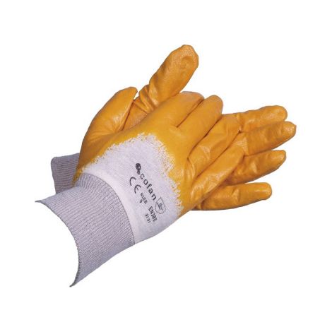 Guantes de nitrilo amarillos con Revestimiento impermeable y no absorbente de Larga duración T-9 ( Blíster 12 pares) Amarillo