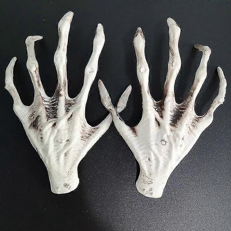 Halloween-Skeletthände, realistische, gruselige Skeletthände aus Kunststoff für Halloween-Dekoration, Halloween-Dekorationszubehör (1/5)