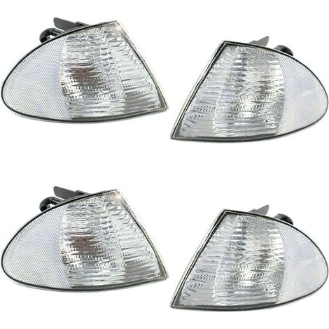 Dos pares de lentes de intermitentes de estacionamiento para BMW Serie 3 E46 (modelos 1999-2001) sedanes/familiares, números de pieza: 63136902765 63136902766