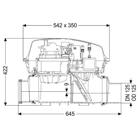 Système de pompage anti-refoulement Pumpfix F DN 125, exposé
