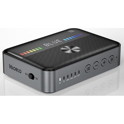 Émetteur-récepteur audio Bluetooth 5.3 avec bouton multifonction et éclairage RGB, adapté pour maison et voiture