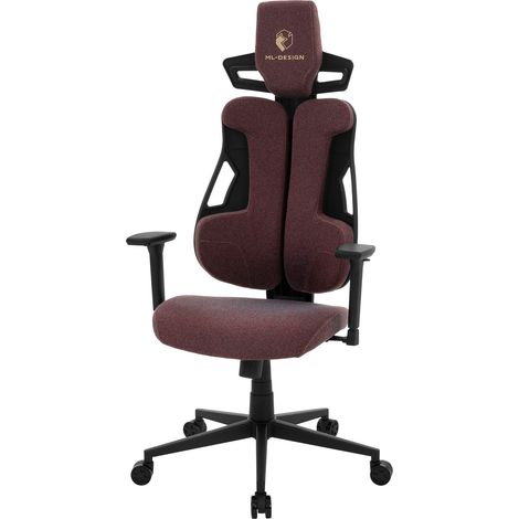 ML-Design Gaming Stuhl Stoff, Rot, Ergonomischer Bürostuhl, 3D Armlehne, Kopfstütze, Lordosenstütze, Gaming Chair individuell einstellbar, Gamer Stuhl, Computerstuhl, Schreibtischstuhl für Home Office
