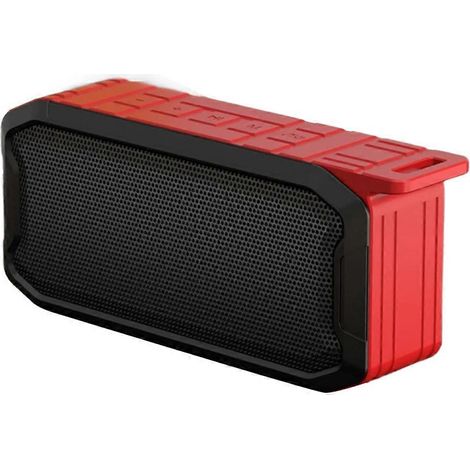 Enceinte Bluetooth Haute Puissance Subwoofer Résistant à l Eau sans Fil Lecteur de Musique Supporte AUX Carte TF Rouge (1/5)