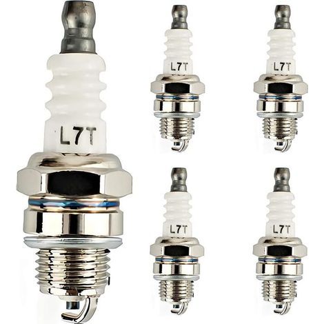 Pièces Bougie d'Allumage L7T Tronçonneuse Tondeuse à Gazon Petit Moteur Accessoire Pièces Compatible Bougies d'Allumage de Rechange pour Débroussailleuses et Tronçonneuses Remplace (1/5)