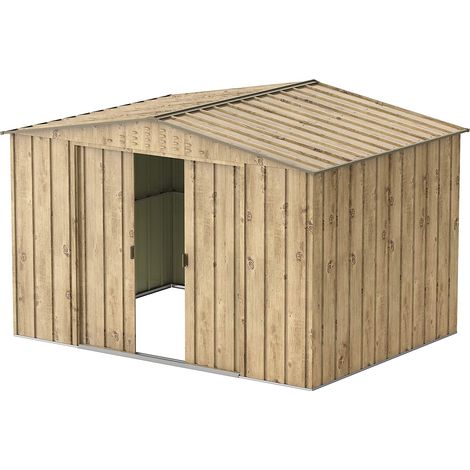 CASETA COBERTIZO METAL JARDIN TOP SHED 10X8 MARRON DURAMAX (1/5)