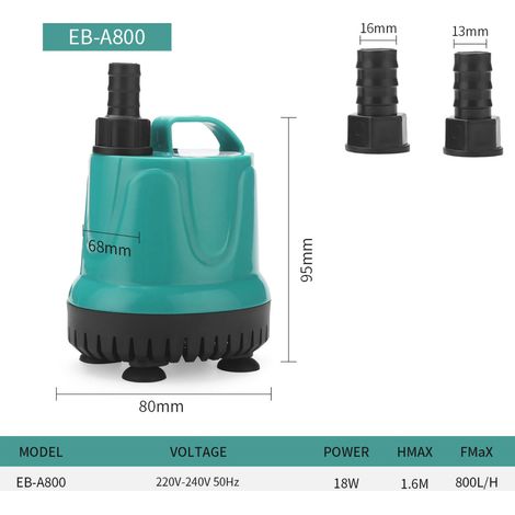 EB-A800 18W EU-Stecker Geräuscharme Tauchwasserfilterpumpe für Aquarien, leise Entwässerung (1/5)