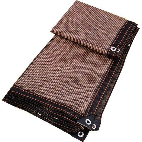 Filet d'ombrage, Filet anti chaleur Filet D'ombrage Bache Pour Pergola, 85% Renforce ÉPaissir Voile Ombrage, Filet Coupe-Vent avec Oeillets,pour La Couverture VéGéTale, Brun, 3x3m (1/5)