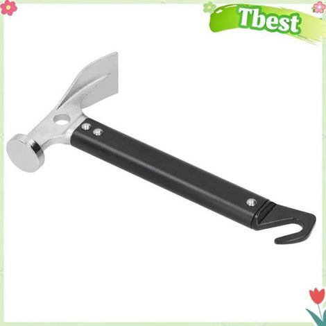 Tbest Marteau de camping Maillet de Camping, Extracteur de Piquet de Tente, Marteau en Alliage D'aluminium de jardin ustensile (1/4)