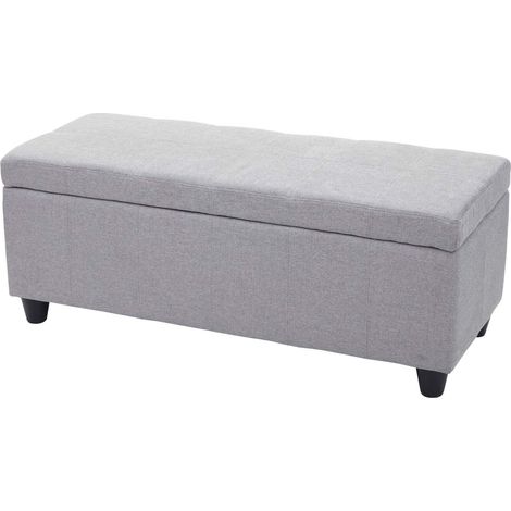 Coffre de rangement Kriens, banc, tissu/textile, 45x114x45cm - gris clair (1/5)