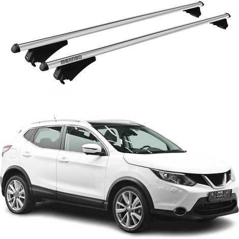 Tiger Barres de toit transversales Compatible avec Nissan Qashqai J11 2014-2017 Pre-FL Aluminium Gris 2Pcs (1/4)