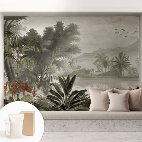 Carta Da Parati Non Tessuto - Di Alta Qualità Per Il Soggiorno La Cucina - Tendenze Moderne - Vlies Ecologico oasi tropicale 208x146 cm (1/5)
