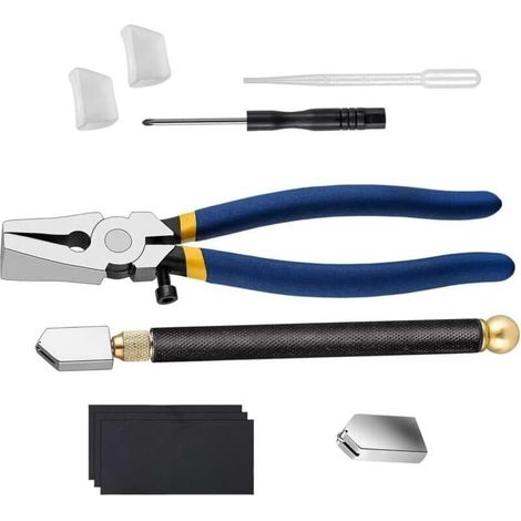 Kit d'outils de coupe de verre - Outils de coupe de verre robustes, adaptés au bricolage, à la découpe et au bric de carrelage. (1/5)