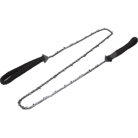Scie à chaîne manuelle pour branches d'arbres, 64 maillons, 31 lames, 3/8, 48 pouces de portée, avec corde en paracorde noire (1/5)