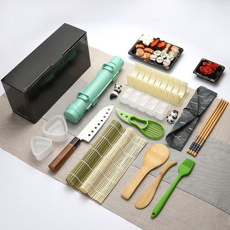 Set de fabrication de sushis - Fabrication de sushis - Machine à sushis - Vaisselle à sushis - Kits pour sushi - coloré - 30915cm - plastique (1/5)