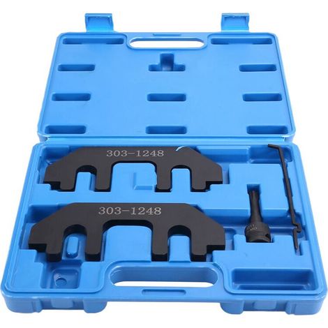 Kit de herramientas para la fijación del árbol de levas, que incluye una herramienta de tensión y una herramienta de soporte para la alineación de la distribución, apto para motores de 3,5 L, 3,7 L y 