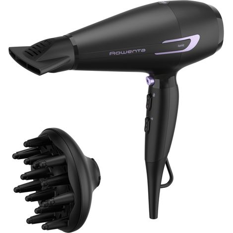 Rowenta CV7210 Pro Power Asciugacapelli 2200W Ionico Motore AC 2 Velocita' 3 Temperature Concentratore 6mm colore Nero (1/5)