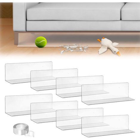 Paquete de 8 bloqueadores de juguetes transparentes para muebles - Adhesivo fuerte para pared insonorizante - Detiene objetos debajo del sofá y la cama