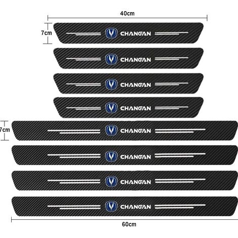 (8 pièces pour CHANGAN) Seuil de porte de voiture pour Changan CS75 PLUS CS95 CS35 alsvin CS15 55,autocollant en fibre de carbone pour coffre et pare-chocs arrière (1/3)