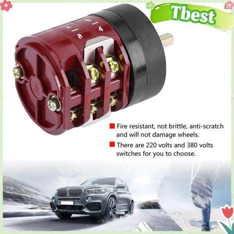 Tbest Commutateur de marche et arrière Moteur de Changeur de Pneus 220V 380V 32A, Interrupteur et Arrière, Pédale moto pneus (1/5)