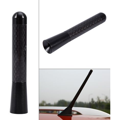 Antenne courte voiture universelle en fibre de carbone noire 80mm/120mm, kit 2 pièces aluminium pour auto, accessoires automobiles (1/5)