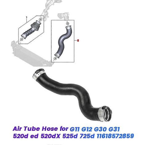 Aufblasbarer Ansaugschlauch für turbogeladene Fahrzeuge, Teilenummer 11618572859, kompatibel mit BMW 5er und 7er Reihe G30 G31 G11 G12 (ab 2016). (1/5)