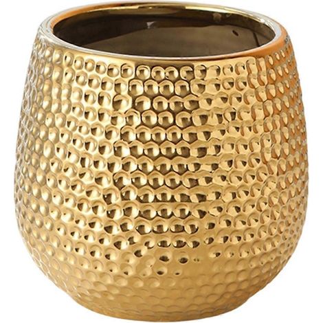 Elegant doré céramique pot de fleurs pour maison Phalaenopsis Orchid pot avec Electroplating Finish C (1/5)