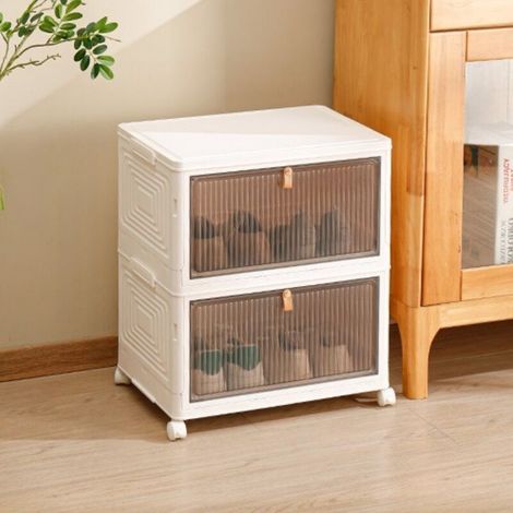 Armoire de rangement empilable, boîte de rangement pour chaussures grande capacité, organiseur transparent anti-poussière (1/5)