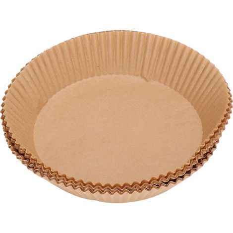 50 feuilles de papier sulfurisé rondes, jetables et antiadhésives, pour friture, four à micro-ondes et cuisinière, couleur marron (1/5)