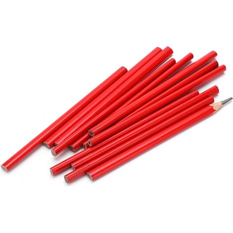 Lot de 12 Crayons de Charpentier Noir, Mine Ronde 2 Têtes, Outils de Menuiserie Manuels pour Tracage DIY (1/5)