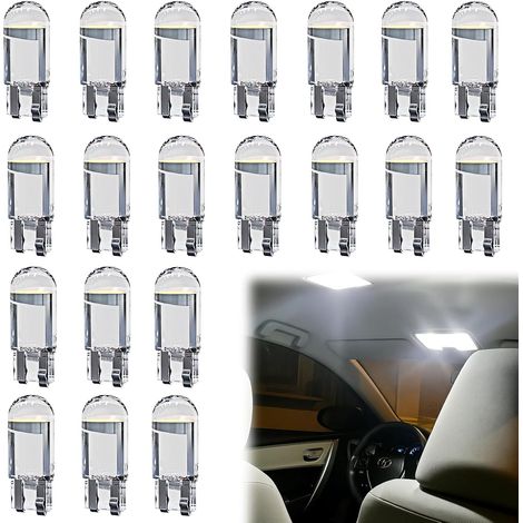 20PCS W5W LED Bulb, T10 501 LED Bulbs, 12V Car Light Set, Super Bright 6500K White Wedge Bulbs for Interior Dome, Map, Door, Side Marker, Number Plate Bulb Replacement