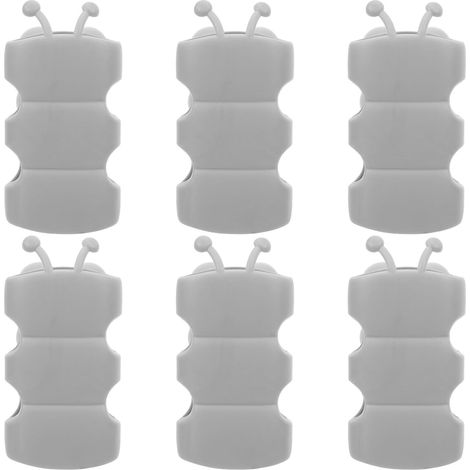 Support de Pommeau Ventouse Amovible 6 Pièces Gris en Silicone sans Perçage Réglable pour Salle de Bain, Fixation Murale Compacte Adaptée aux Petits Espaces (1/5)