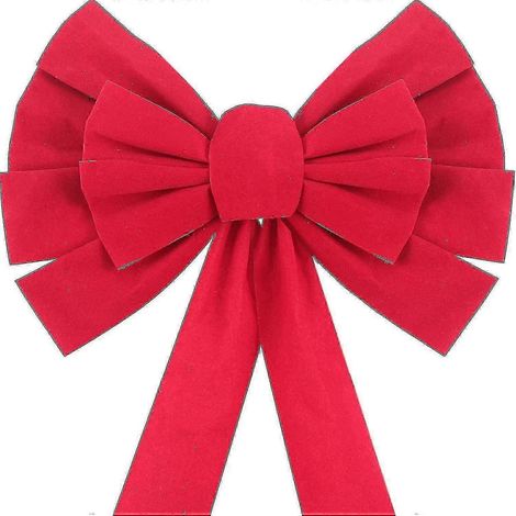 Lot de 6 grands rubans de velours rouge assortis pour décorations de Noël, adaptés aux couronnes et aux cimiers de sapin, pour une utilisation intérieure et extérieure. (1/5)
