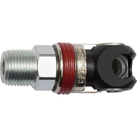 Riegler Schwenk-Sicherheitskupplung NW 5,5, ARO 210, Stahl, G 1/2 AG (1/3)