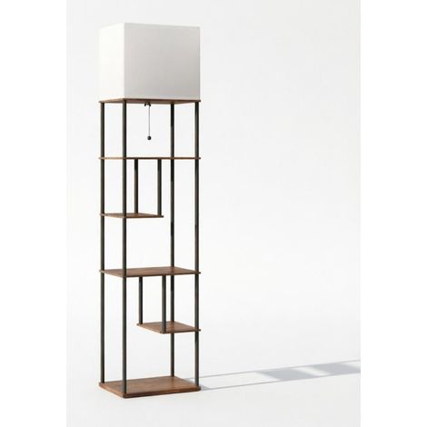 Lampada da terra con ripiani, dimmer e telecomando, 40 x 29 x 171 cm (1/4)