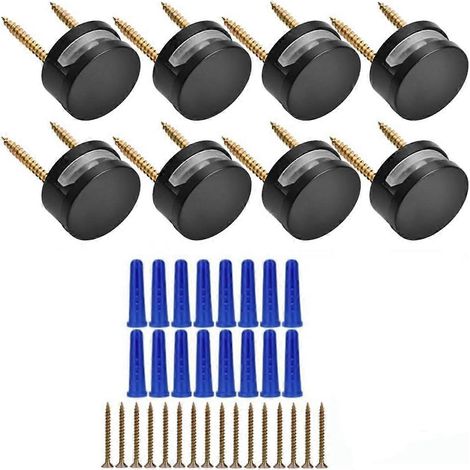Kit de Fixation Miroir Double Vis 8 Pièces 3-5mm Noir avec Vis Incluses (1/5)