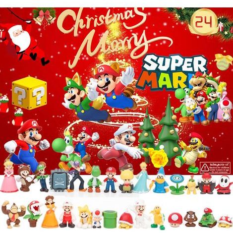 Calendrier de l'Avent - Figurine de personnage de dessin animé - 24 jours avant Noël - Boîte surprise - Cadeau pour enfants