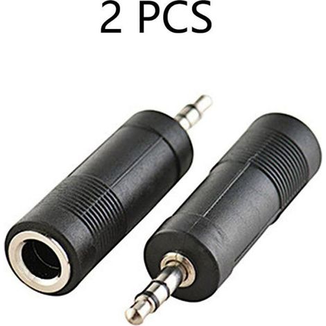 3.5Mm Prise Mâle 3 Pôles À 6.35Mm Femelle Stéréo Jack Adaptateur Audio 1/4 Pouce Femelle À 1/8 Pouce Mâle Casque Microphone Connec (1/5)