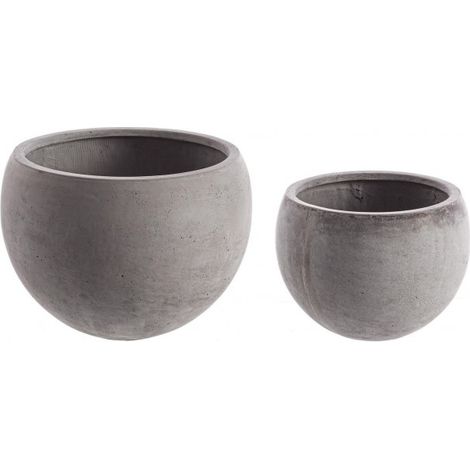 Set2 Vaso Cement Sfera Grigio (1/3)