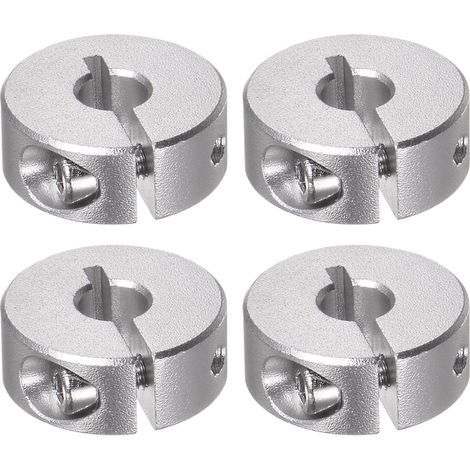 4pcs Bague de Réglage Bague Arrêt d'axe Butée Arbre Collier 6mm Alésage Aluminium Alliage Diviser Pince Colliers Vis, 20mm OD, 8mm Largeur pour Roue Brouette Pont Boîte Vitesses (1/5)