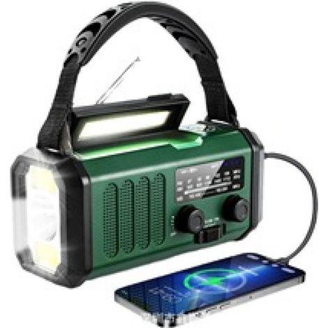 Notfallradio mit Wetterwarnung, tragbarer 10000-mAh-Akku mit SOS-Alarm, Handkurbel, solarbetriebenes AM/FM-Radio, Leselampe, Taschenlampe, Outdoor-Kompass, Smartphone-Ladegerät