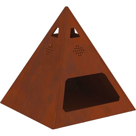 Foyer de cheminée Marron 50 x 50 x 51 cm Acier patiné (1/5)