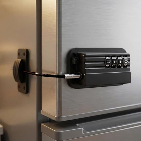 Keyless Fridge Lock, No Drilling Password Lock for Freezers and Cabinets (1/5)