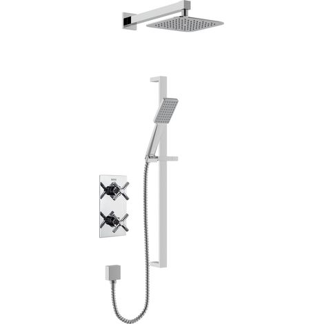 Bristan Cruzar Concealed Shower with Fixed Head and Flexible Riser Kit Chrome