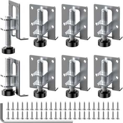 Set mit 8 verstellbaren Möbelfüßen 55/102 mm - Robuste Nivellierfüße - Höhenverstellbare Möbelfüße mit 48 kleinen Schrauben und 1 Inbusschlüssel für Schränke, Regale, Kleiderschränke