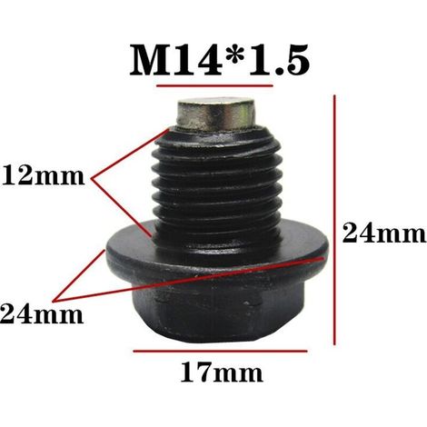 4 pièces de bouchons de vidange d'huile avec joints M14x1,5 bouchon de vidange d'huile vis bouchon en acier au carbone avec bord bouchon à vis bouchon de gorge bouchon d'huile avec capuchon (1/3)